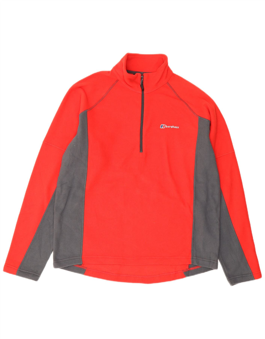 Jumper pentru bărbați Berghaus, cu fermoar și gât, din lână, mare, roșu, din poliester