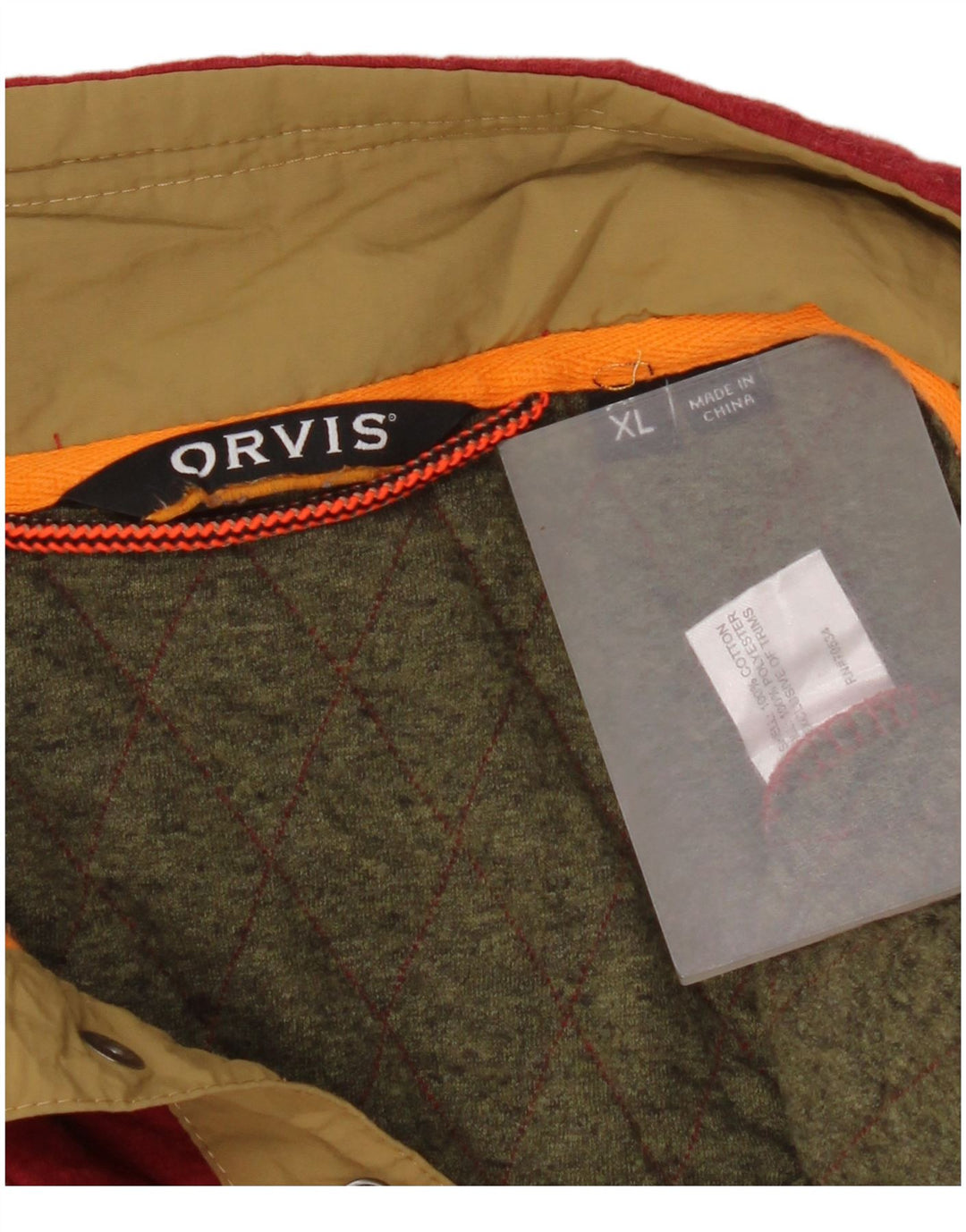 Pulover pentru bărbați Orvis, cu gât cu nasturi, XL, bumbac roșu