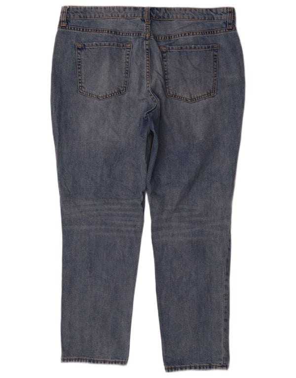 Gap Blugi Drepți Distressed Boyfriend Sexy pentru Damă UK 18 XL W36 L27 Albastru