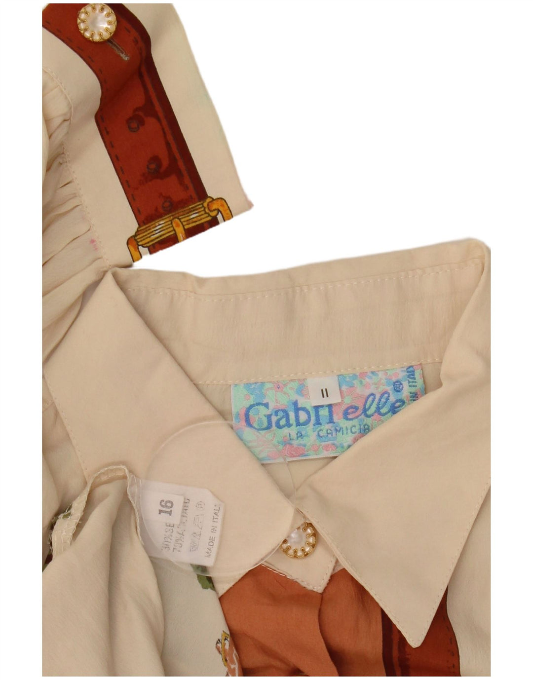 Bluză pentru femei GABRI ELLE LA CAMICIA cămașă cu grafică UK 16, mare, alb