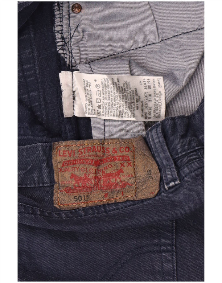 Blugi 501 drepti pentru bărbați Levi's W36 L29 Bumbac bleumarin
