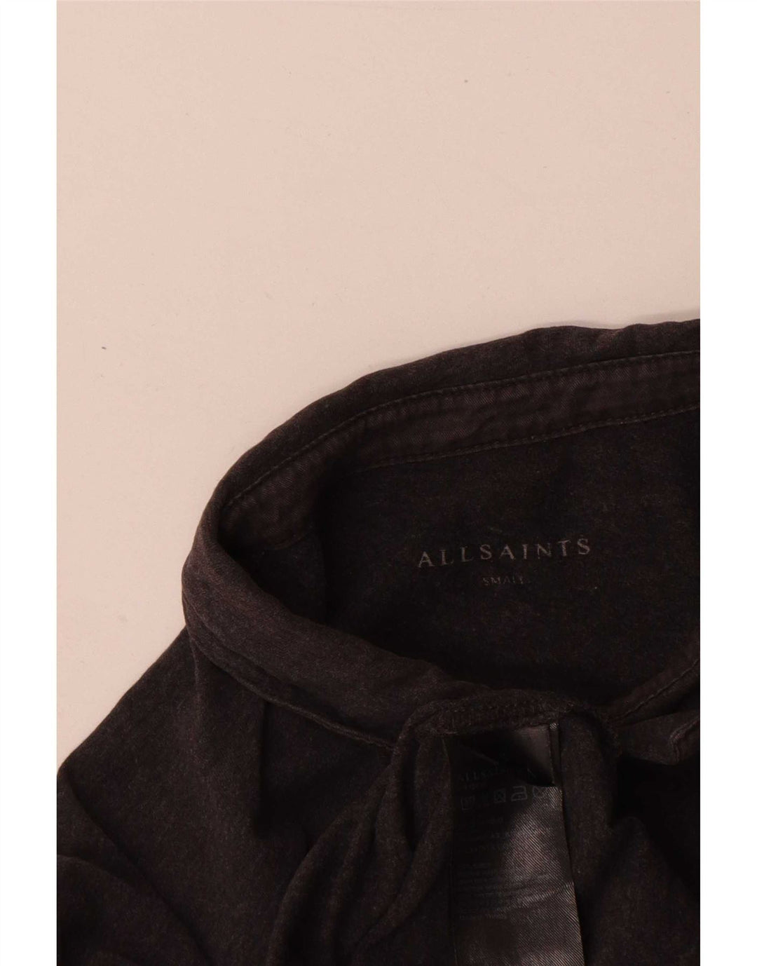 Tricou polo cu mânecă lungă pentru bărbați All Saints, bumbac gri mic