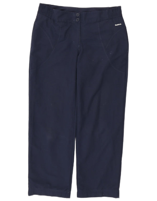 Pantaloni chino drepți REEBOK pentru femei, mari W34 L30, poliester bleumarin
