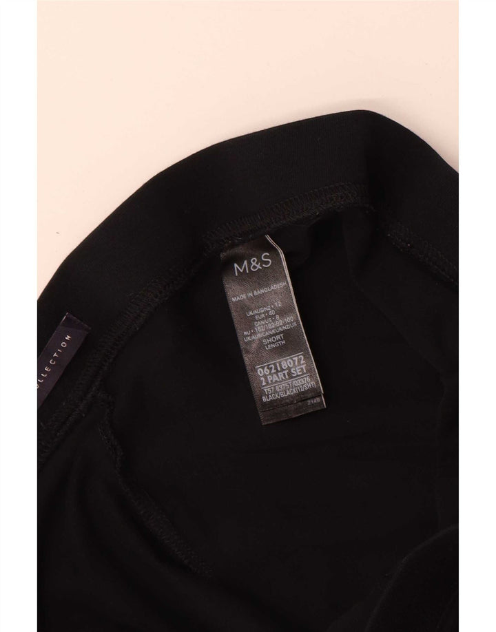 Leggings crop pentru femei Marks & Spencer UK 12, bumbac mediu negru