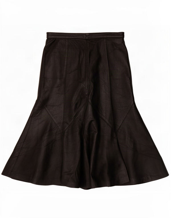 Fusta din piele vintage pentru femei cu talie înaltă IT 48 XL W30 negru