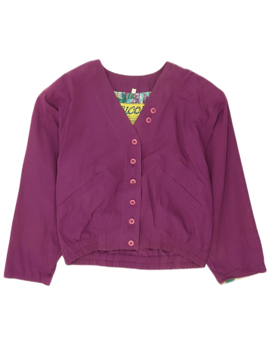 Jachetă vintage supradimensionată pentru femei EU 36 Poliester violet mic