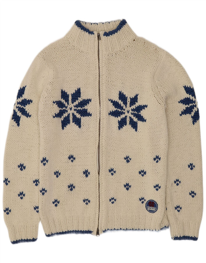 Pulover cardigan pentru bărbați Marlboro Classics, mediu alb deschis, fair isle retro