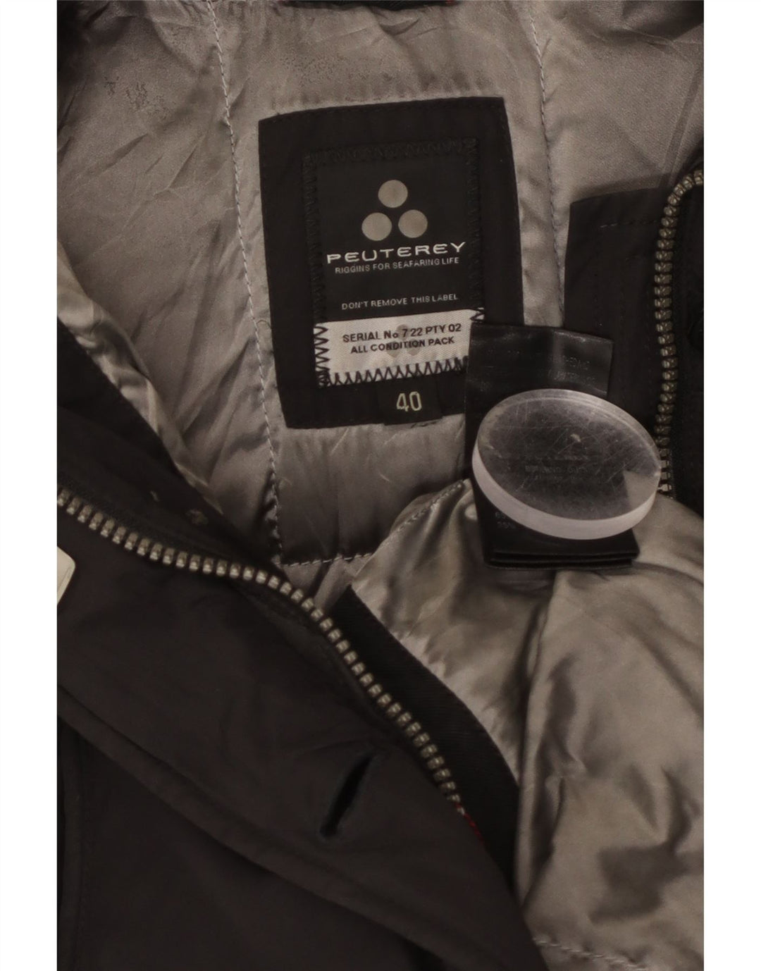 PEUTEREY Palton căptușit pentru femei IT 40 Poliamidă neagră mică