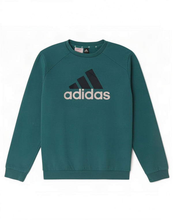 Adidas Băieți Pulover Grafic Pulover 11-12 Ani Bumbac Verde