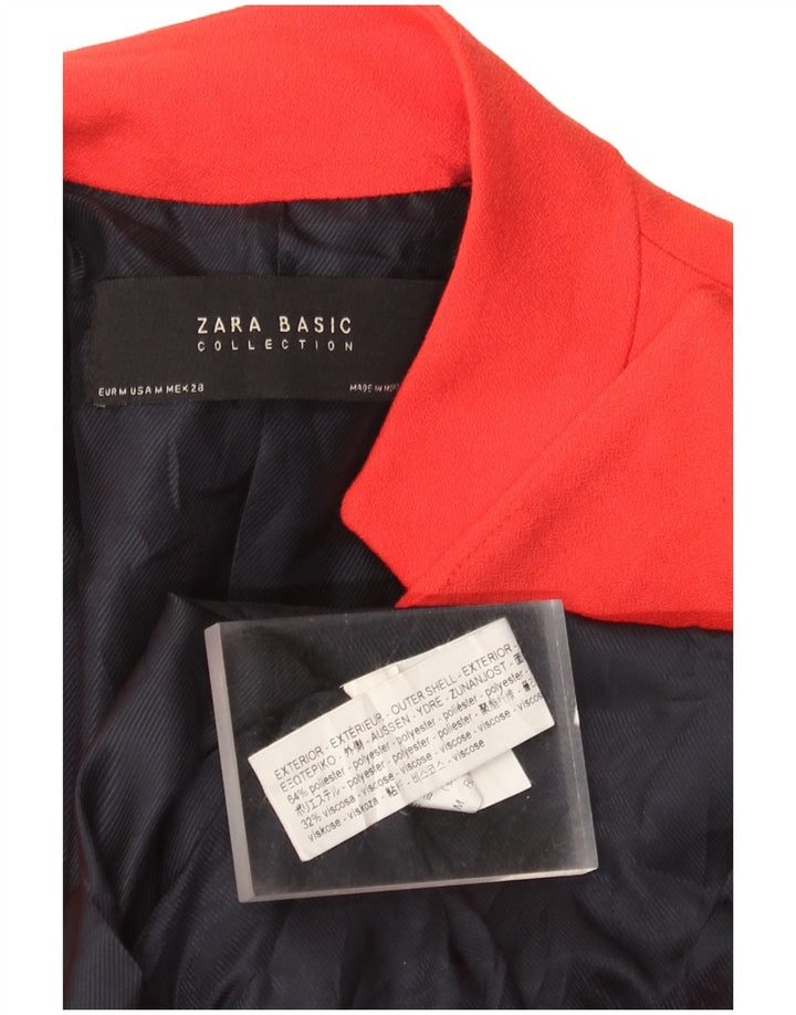 Jachetă pentru femei ZARA cu paragate UK 12 Poliester roșu mediu