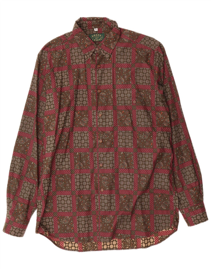 Cămașă pentru bărbați Green Leaves Mărimea 38/39 Medium Red Paisley Viscose