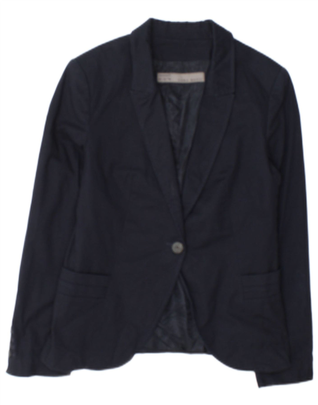 Blazer pentru femei Zara cu 1 nasture UK 12 Medium Bleumarin