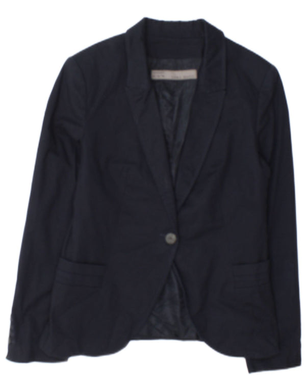 Blazer pentru femei Zara cu 1 nasture UK 12 Medium Bleumarin