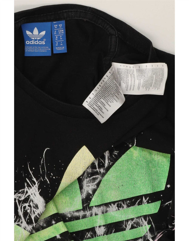 Tricou grafic Adidas pentru bărbați Top mediu negru bumbac