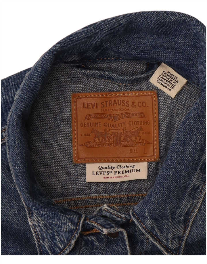 Jachetă LEVI'S Crop Denim UK 16 Large Blue