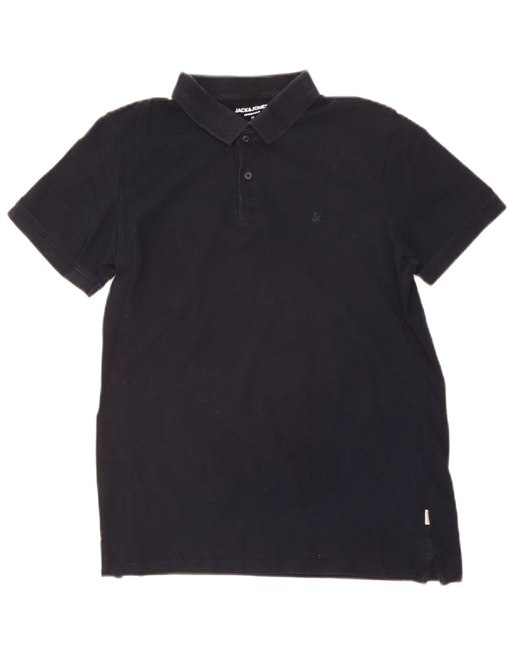 Cămașă polo pentru bărbați JACK & JONES Bumbac mediu albastru bleumarin