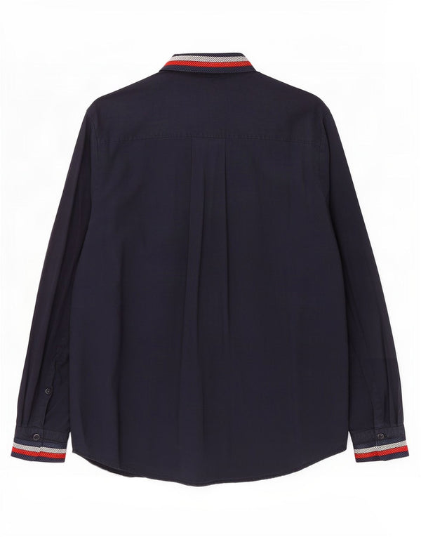 Cămașă supradimensionată pentru femei Tommy Hilfiger UK 14 mare, viscoză cu dungi bleumarin