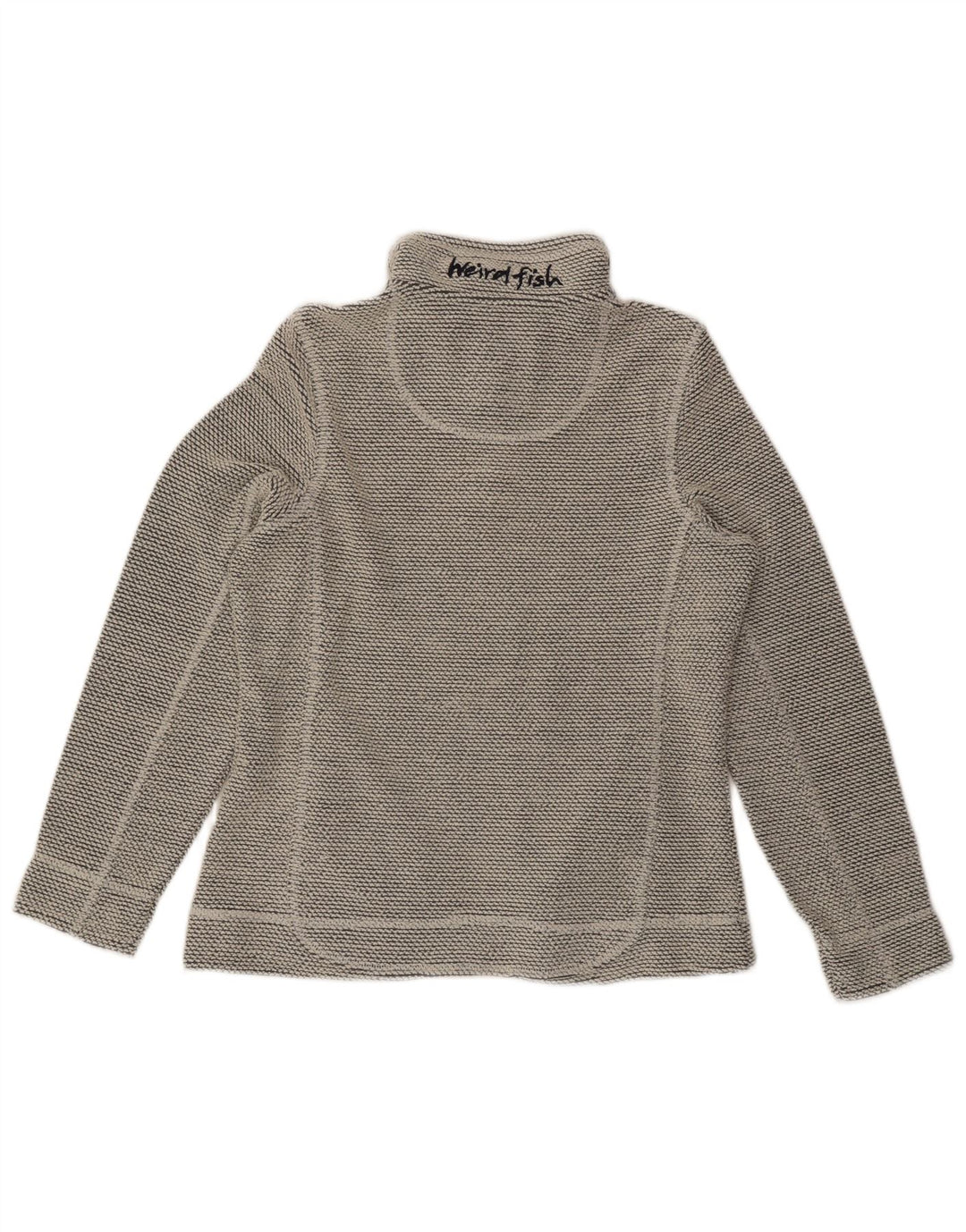 WEIRD FISH Pulover pentru femei cu fermoar și gât UK 12 Medium Gri Acrilic