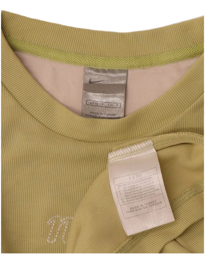 Top grafic pentru femei Nike cu mânecă lungă US 4/6 mic verde bumbac