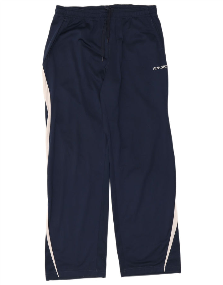 Pantaloni de trening Reebok pentru bărbați, poliester color bloc, albastru marin mediu