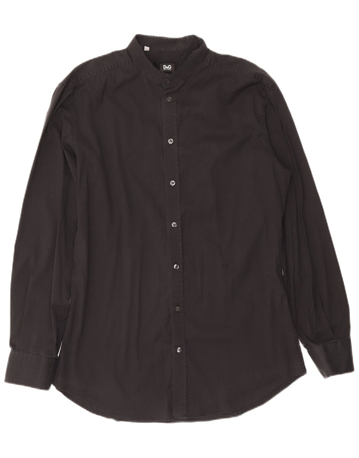 Cămașă subțire pentru bărbați Dolce & Gabbana Mărimea 43 Bumbac negru mare