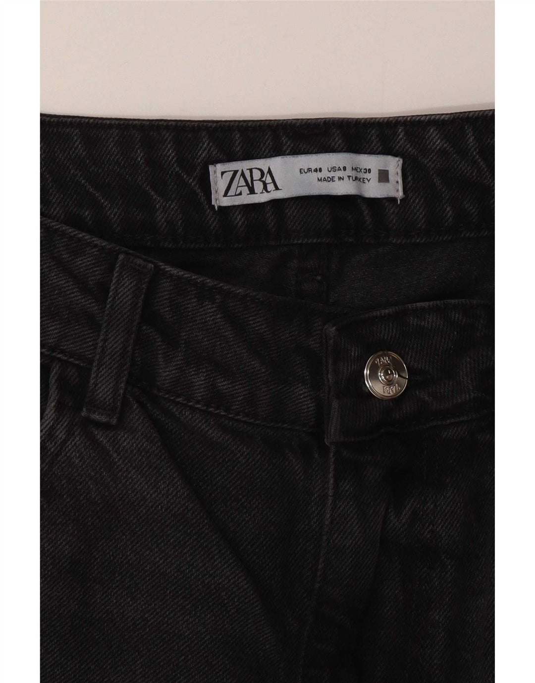 Blugi drepti cu talie înaltă pentru femei Zara EU 40 Medium W30 L29 Gri