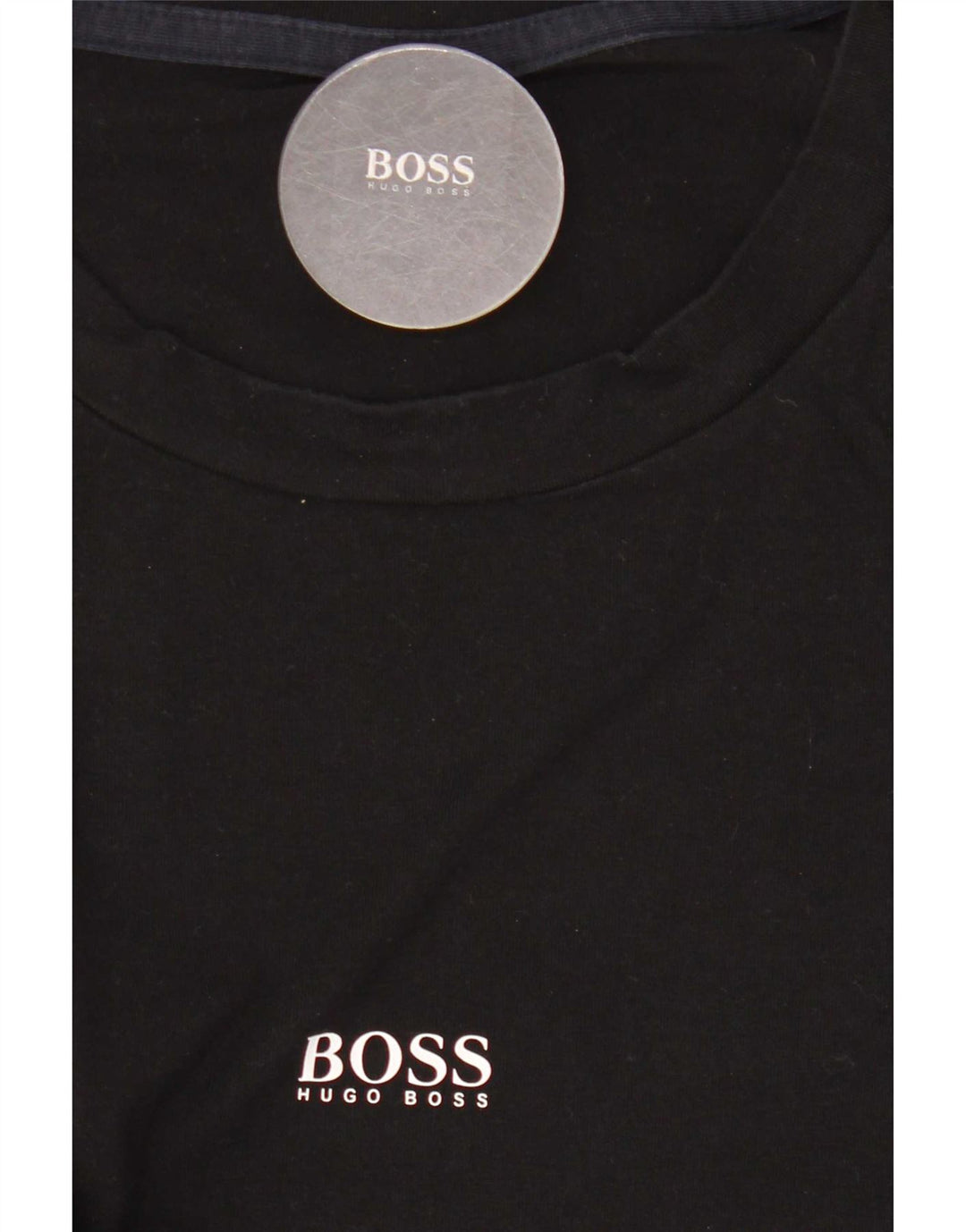 Top pentru bărbați Hugo Boss cu mânecă lungă, bumbac mediu negru