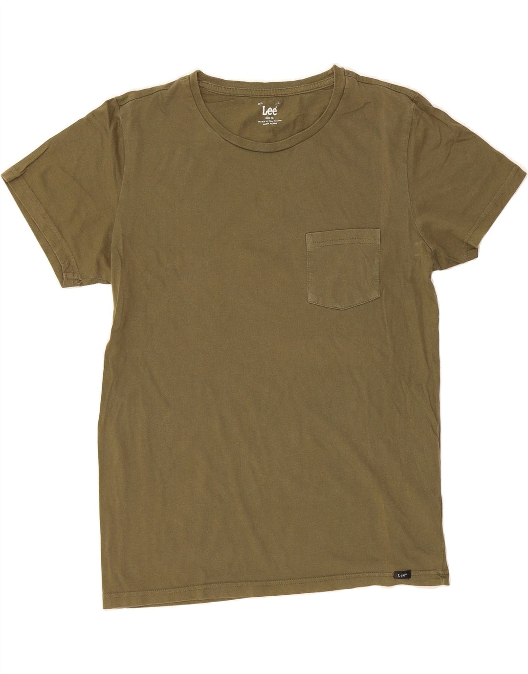 LEE Mens Slim Fit T-Shirt Top Large Khaki Cotton Vintage Lee and Second-Hand Lee from Messina Hembry 