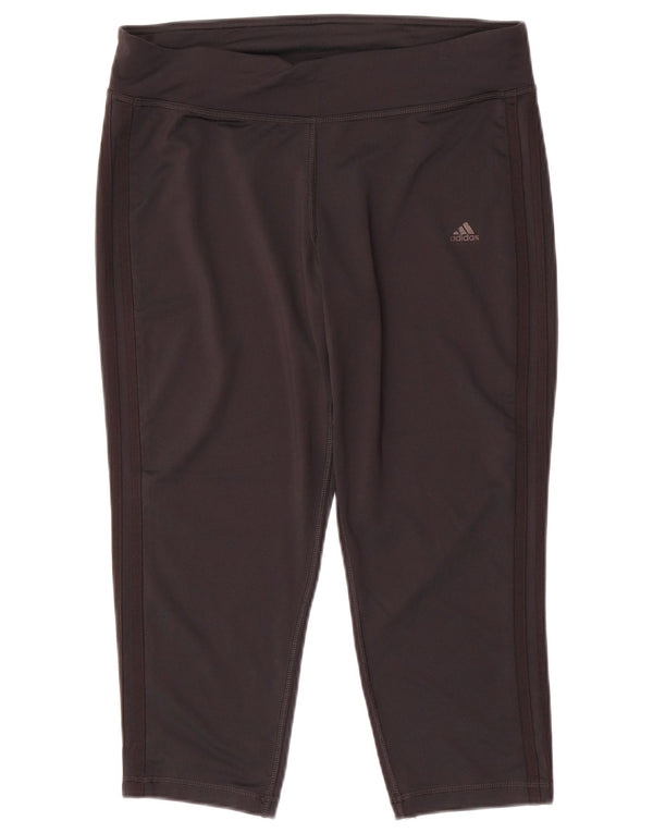 Leggings Capri Adidas pentru femei UK 16 Poliester negru mare