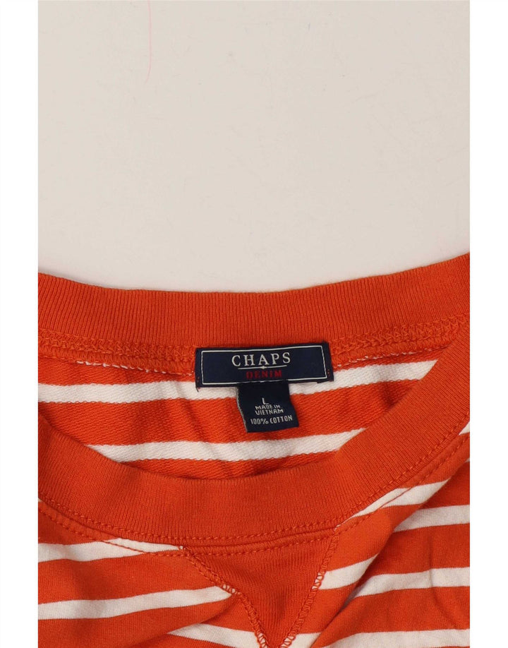 Pulover de hanorac pentru femei Chaps UK 16 mare bumbac cu dungi portocalii