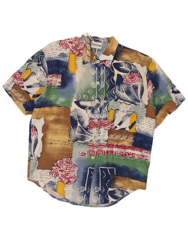 Bluză cămașă supradimensionată pentru femei VINTAGE EU 38 Medium Multicolor Patchwork