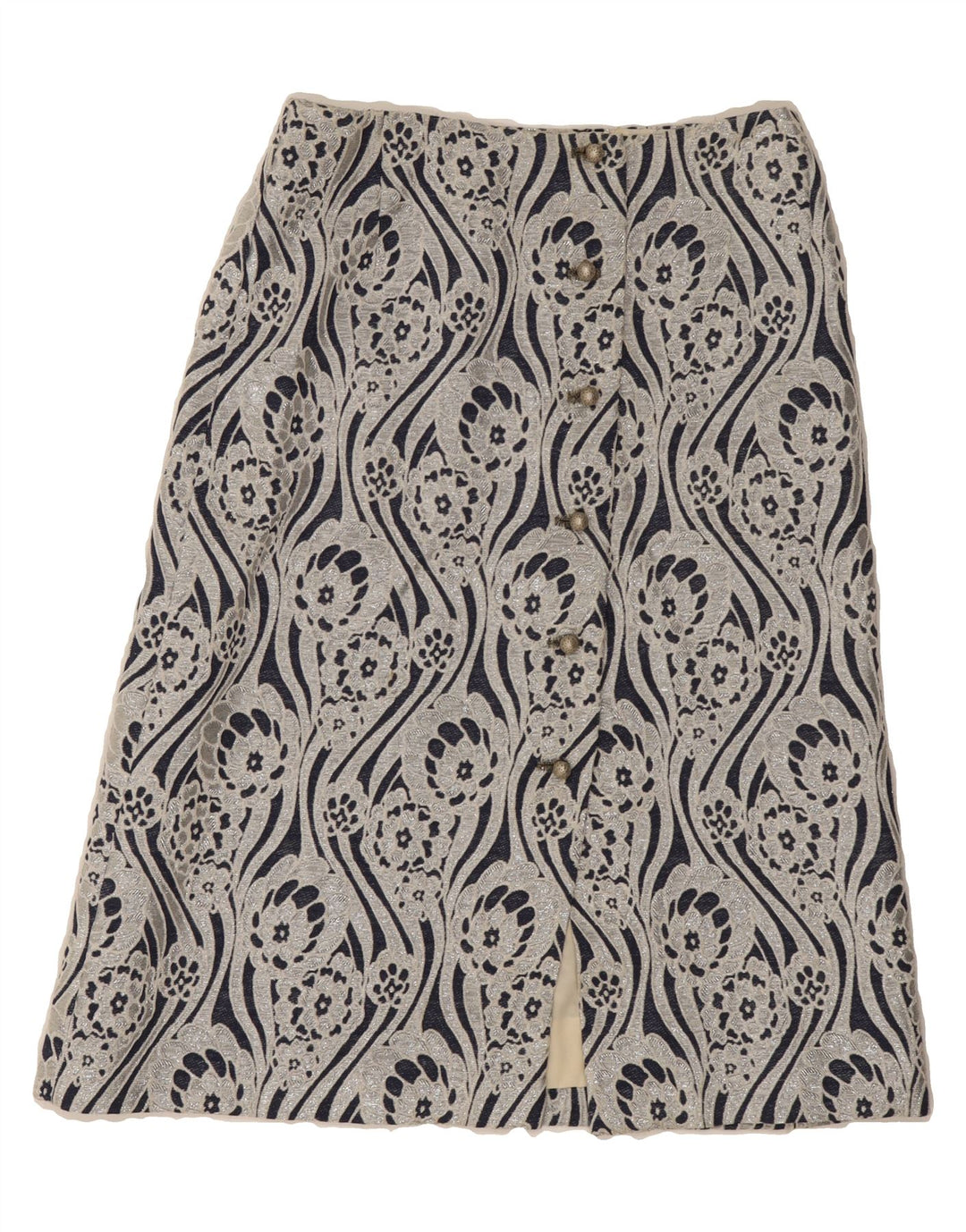 VINTAGE Womens A-Line Skirt W26 Small  Grey Floral Vintage Vintage and Second-Hand Vintage from Messina Hembry 