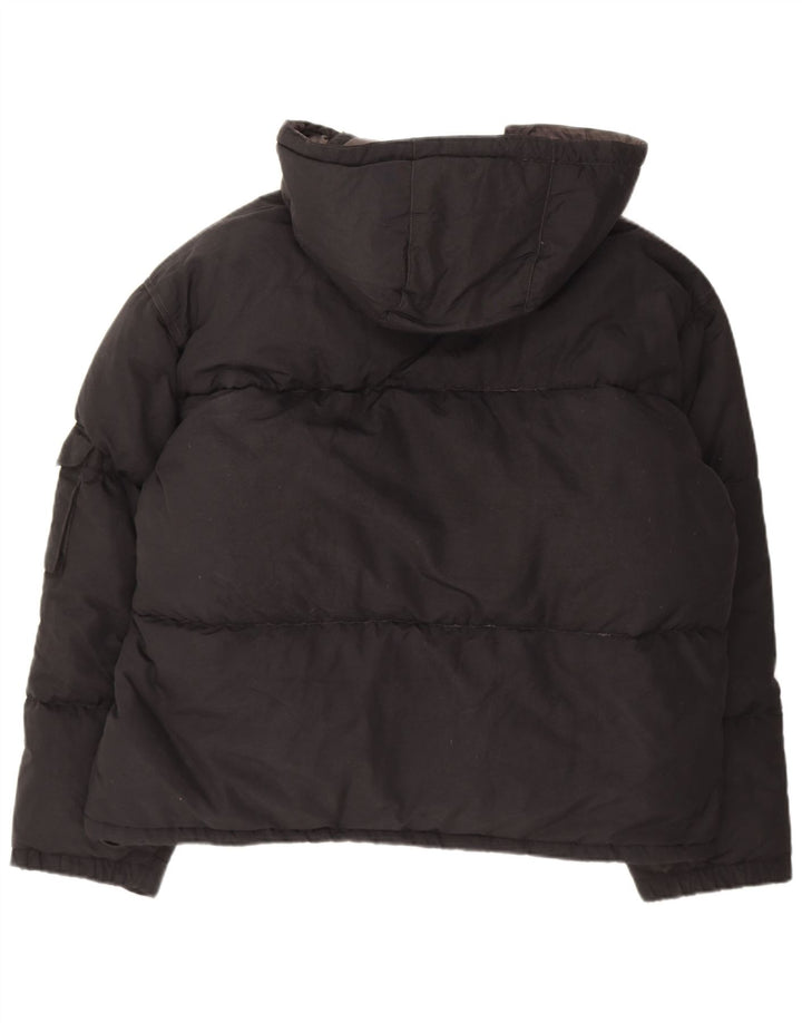 LEE Mens Hooded Padded Jacket UK 42 XL Black Nylon