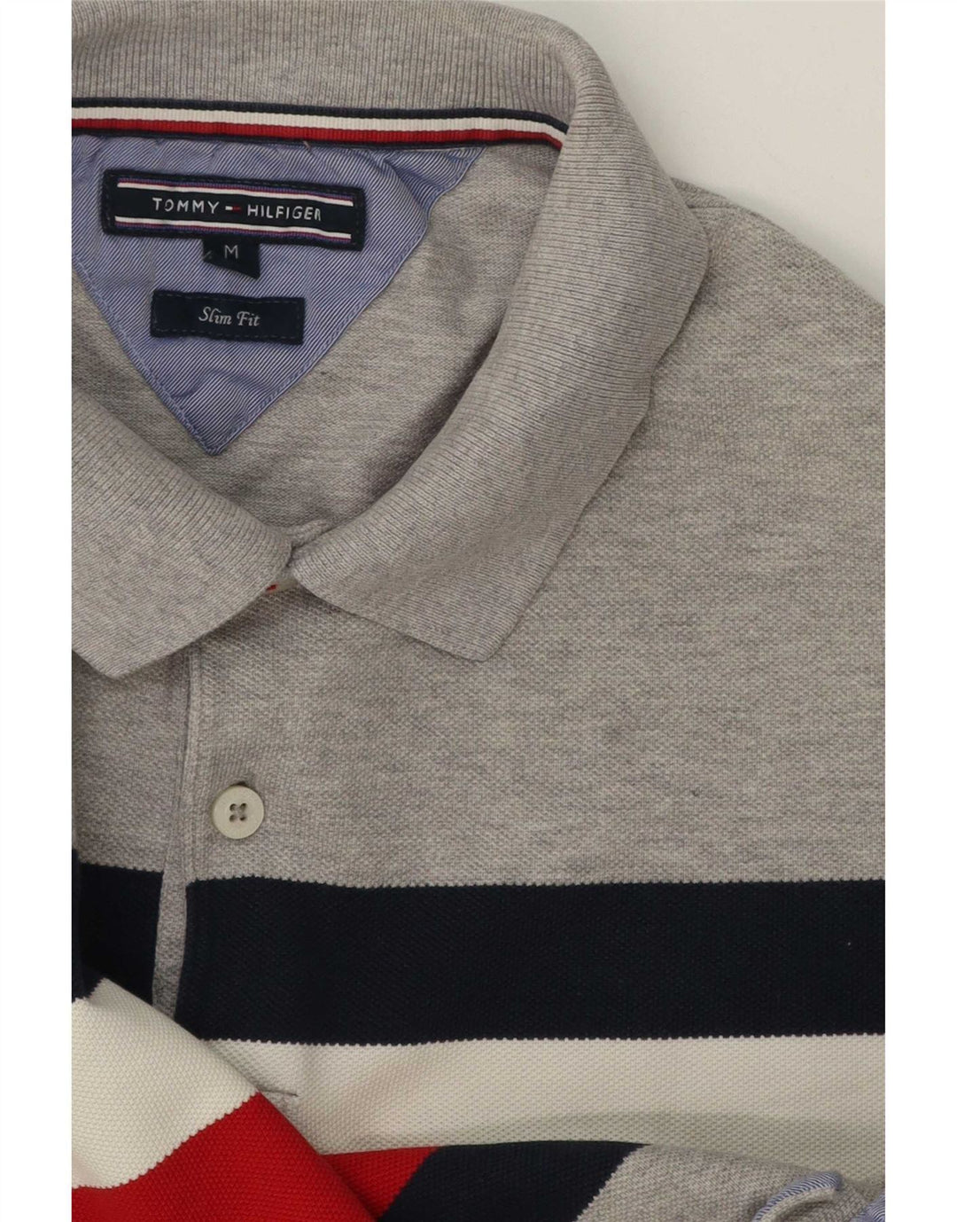 Tricou polo pentru bărbați Tommy Hilfiger, slim fit, gri mediu, bloc de culoare