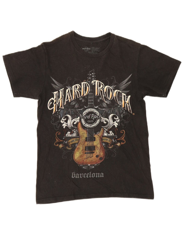 Tricou grafic Barcelona pentru bărbați Hard Rock Cafe Top mic bumbac negru