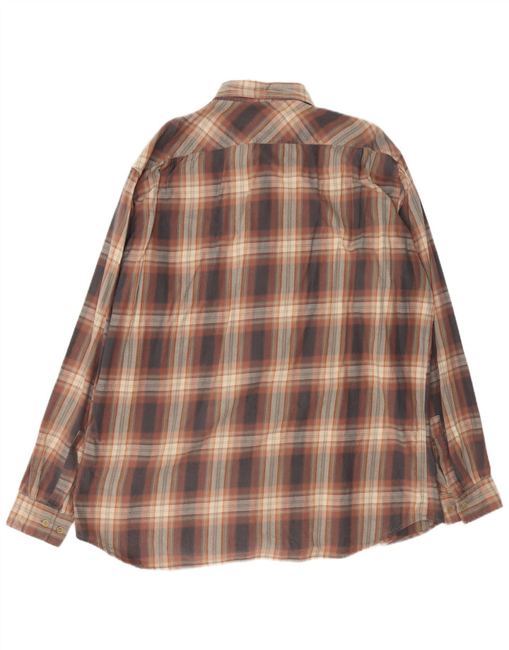 MARLBORO CLASSICS Cămașă de flanel pentru bărbați XL din bumbac carouri maro