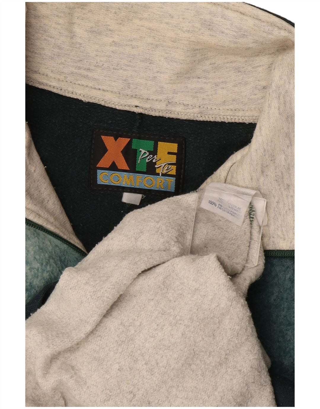 Pulover EXTE pentru bărbați, cu grafică, cu fermoar, cu decolteu, mare, gri Colorblock