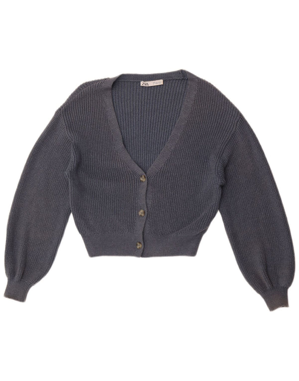 Pulover cardigan pentru femei Zara UK 14 Medium Bleumarin