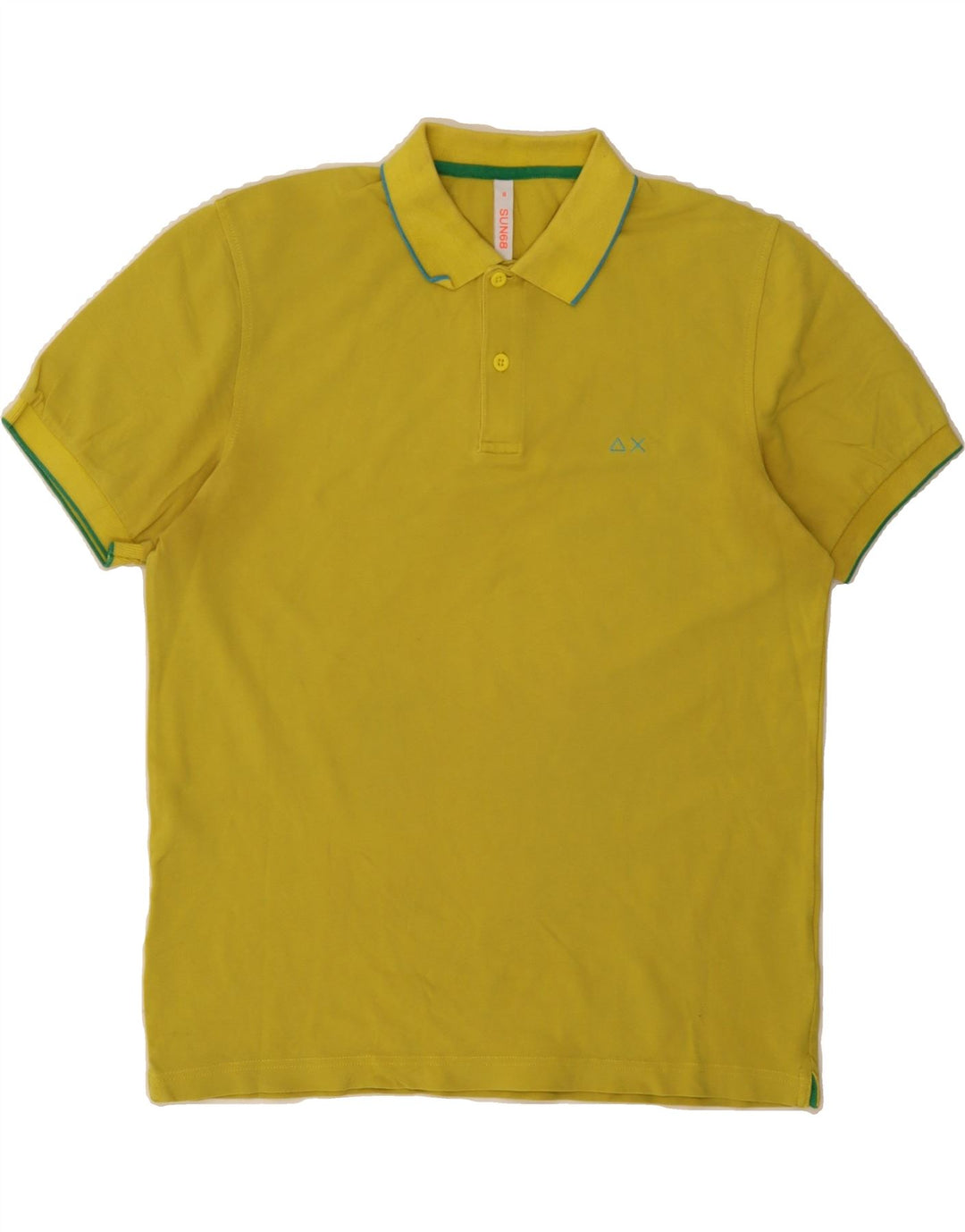 SUN68 Boys Polo Shirt 15-16 Years Yellow Cotton Vintage Sun68 and Second-Hand Sun68 from Messina Hembry 