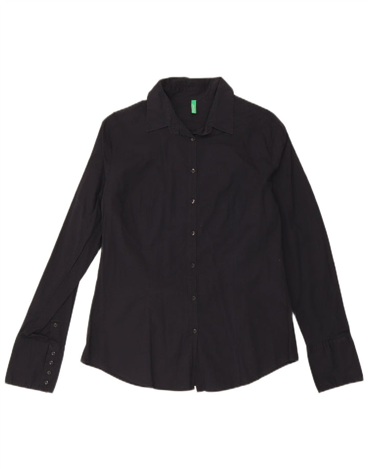 Cămașă Benetton pentru femei UK 16, mare, negru, bumbac