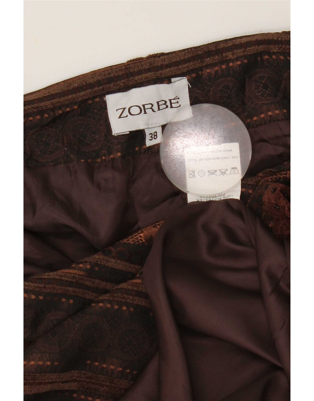 Fusta cu etaje asimetrică pentru femei Zorbe EU 38 Medium W30 Maro cu dungi