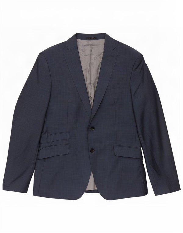 Blazer pentru bărbați Zara cu 2 nasturi EU 52 Lână mare albastru bleumarin