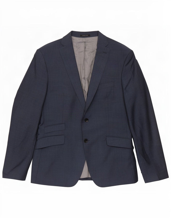Blazer pentru bărbați Zara cu 2 nasturi EU 52 Lână mare albastru bleumarin