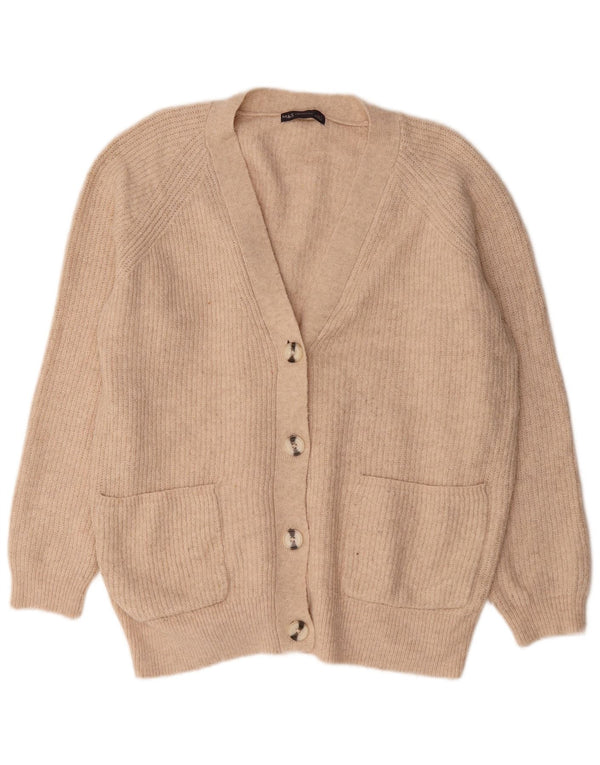 Pulover cardigan supradimensionat pentru femei Marks & Spencer UK 16 mare bej acrilic
