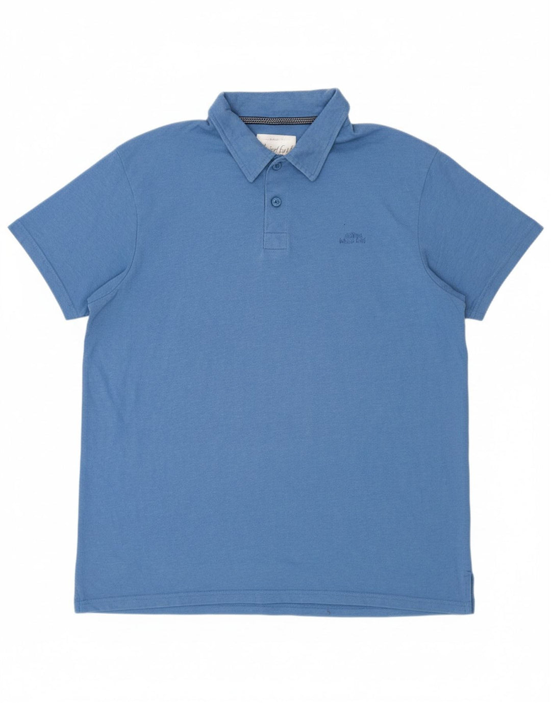 WEIRD FISH Mens Polo Shirt XL Blue Cotton