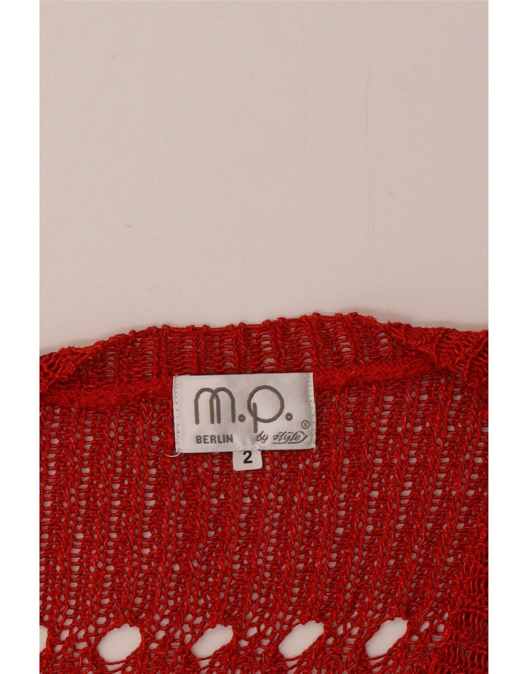 Crop top oversize vintage pentru femei UK 2 2XS Red