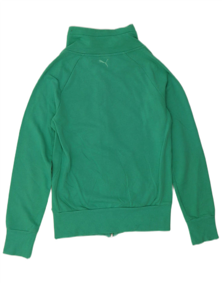 Jachetă de top cu trening grafic Puma pentru femei UK 10, bumbac verde mic
