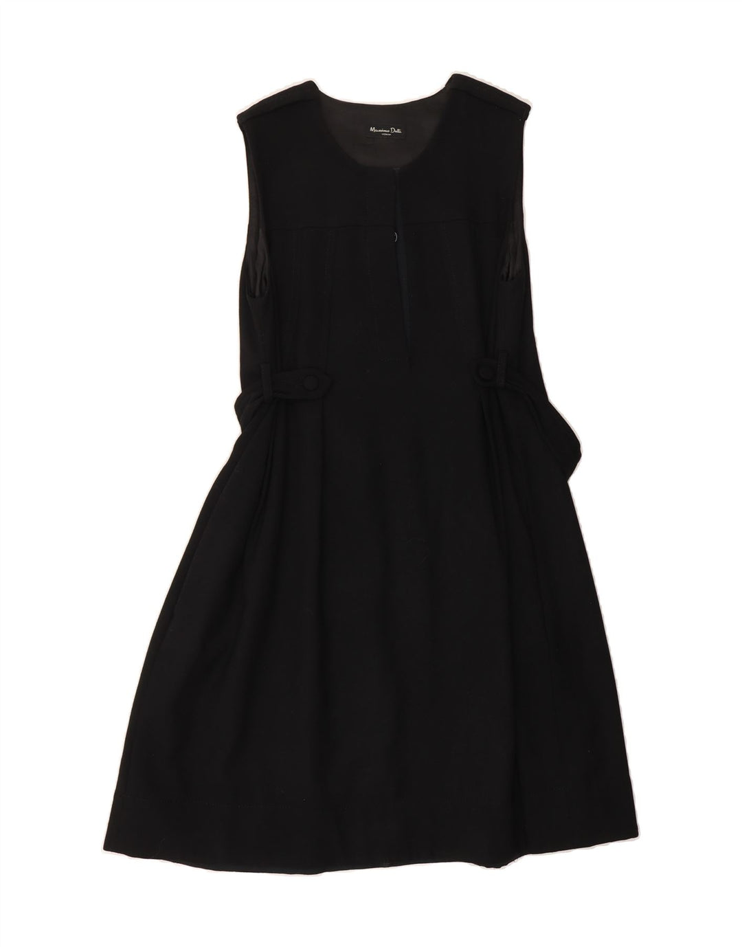 MASSIMO DUTTI Womens Sleeveless A-Line Dress EU 42 Large Black Wool Vintage Massimo Dutti and Second-Hand Massimo Dutti from Messina Hembry 