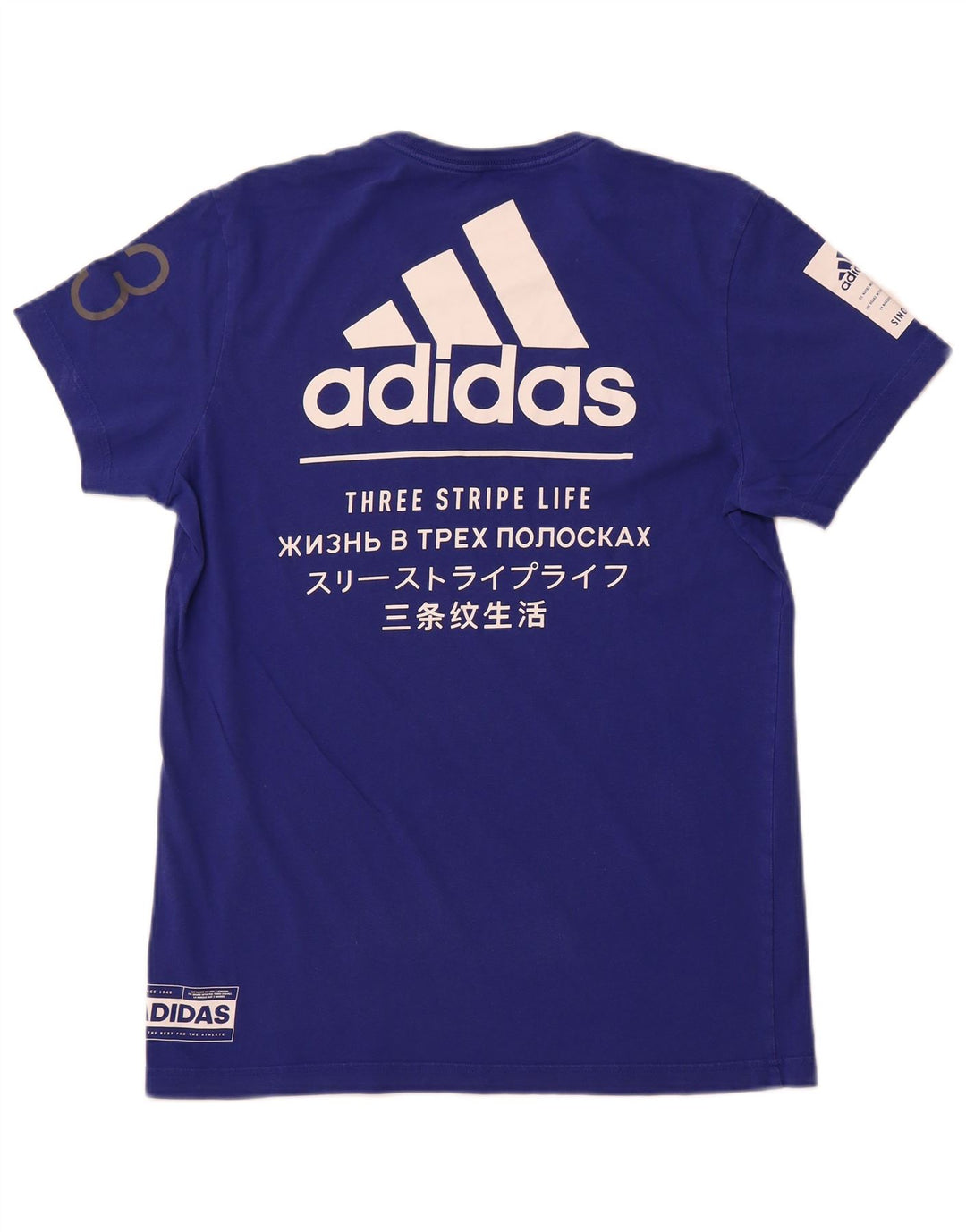 Tricou grafic ADIDAS pentru bărbați Top mediu albastru bumbac
