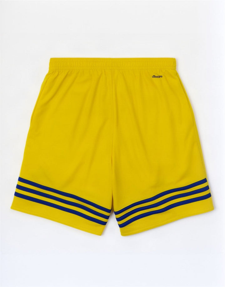 Pantaloni scurți sport adidas Climalite pentru bărbați, poliester galben mic